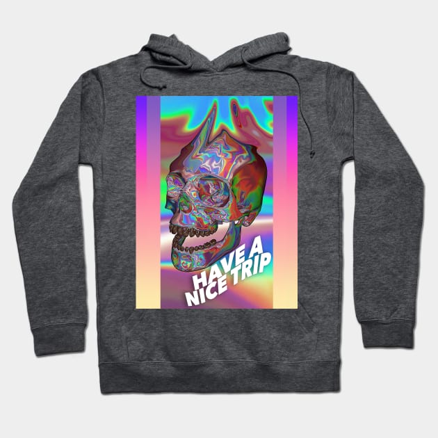 Aesthetic 'Have A Nice Trip' Crystal Skull ∆∆∆∆ Graphic Design/Illustration Hoodie by DankFutura